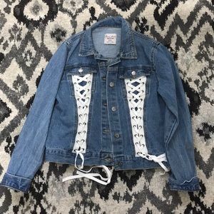 Love tree White laced Denim Jacket Small